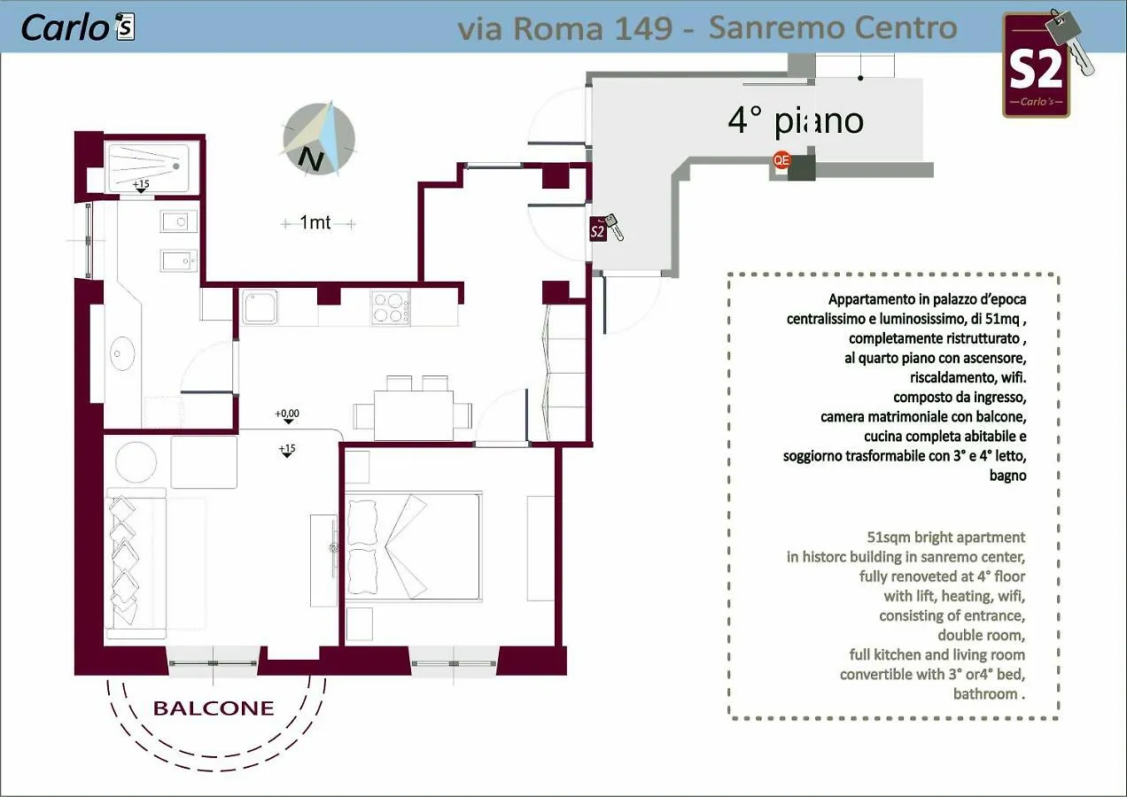 Carlos Bcs2 - Sanremo Center Suite - Apartment